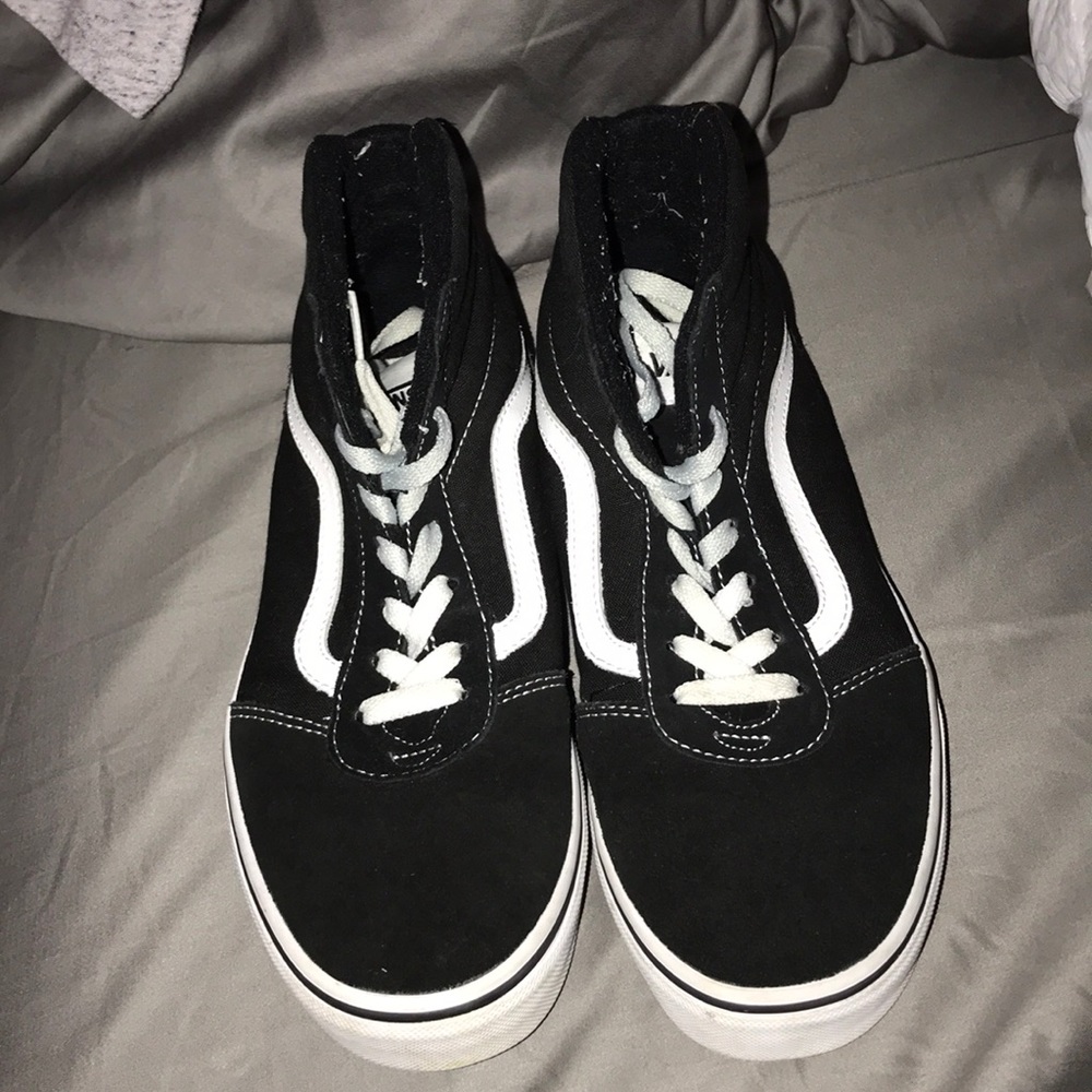 vans high tops black and white